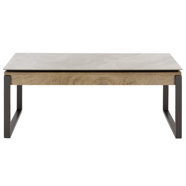 Safavieh Kota Modern Industrial Coffee Table With Hidden Drawer And Stone Look Mdf Top GREY / GREY CK12320