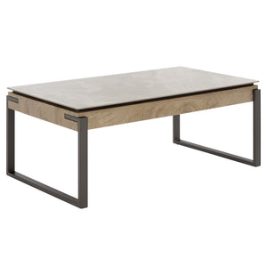 Safavieh Kota Modern Industrial Coffee Table With Hidden Drawer And Stone Look Mdf Top GREY / GREY CK12320