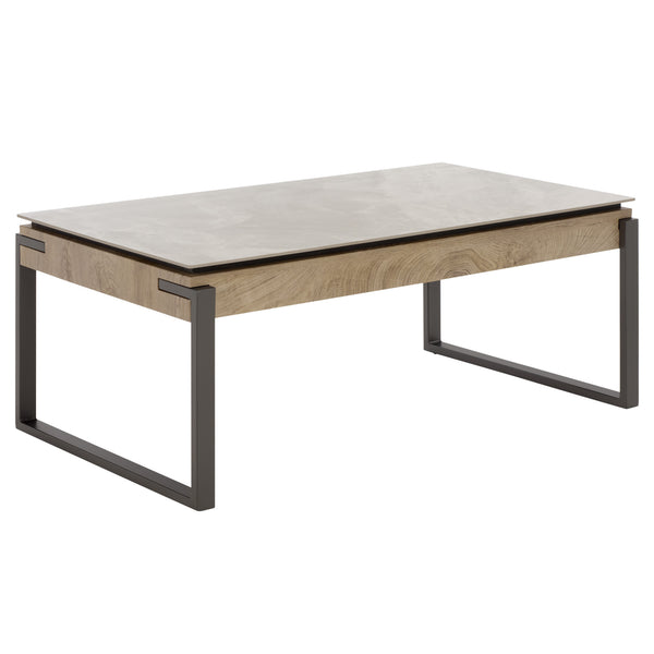 Safavieh Kota Modern Industrial Coffee Table With Hidden Drawer And Stone Look Mdf Top GREY / GREY CK12320