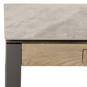 Safavieh Kota Console Table Stone Top Powder Coated Metal Frame Modern Entryway Accent GREY / GREY CK12323