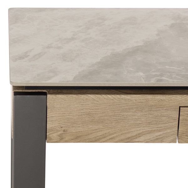 Safavieh Kota Console Table Stone Top Powder Coated Metal Frame Modern Entryway Accent GREY / GREY CK12323
