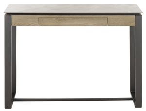 Safavieh Kota Console Table Stone Top Powder Coated Metal Frame Modern Entryway Accent GREY / GREY CK12323