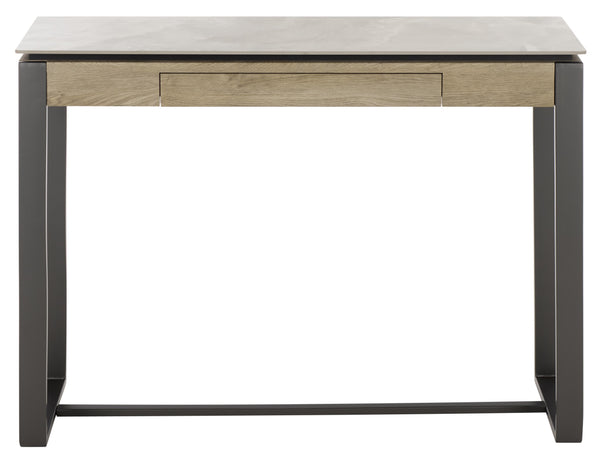Safavieh Kota Console Table Stone Top Powder Coated Metal Frame Modern Entryway Accent GREY / GREY CK12323