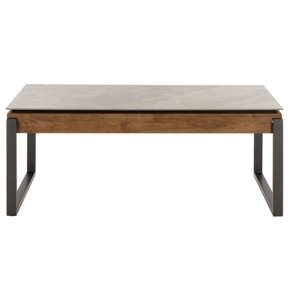Safavieh Kota Modern Industrial Coffee Table With Hidden Drawer And Stone Look Mdf Top GREY / BROWN CK12330