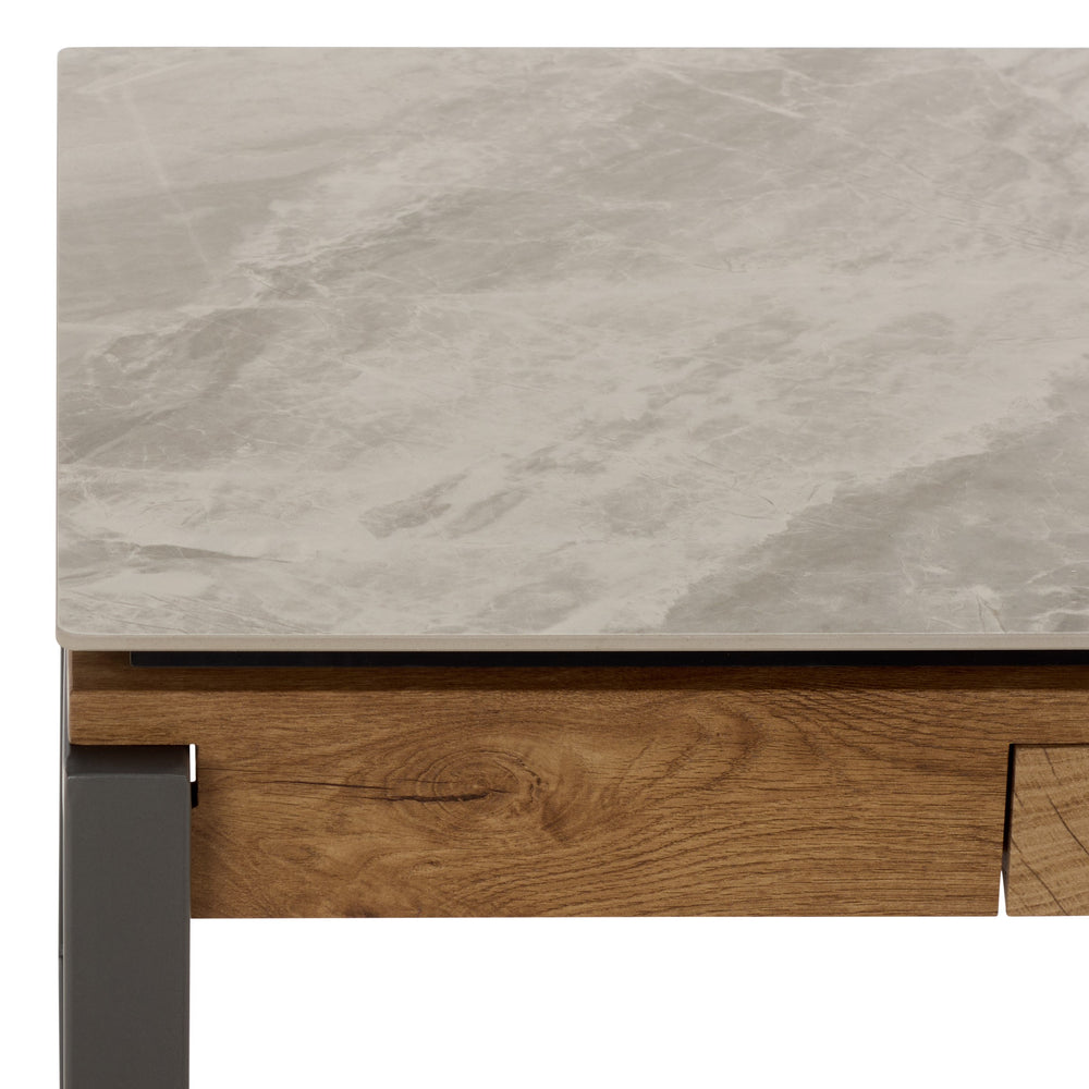 Safavieh Kota Modern Industrial Coffee Table With Hidden Drawer And Stone Look Mdf Top GREY / BROWN CK12330