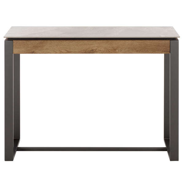Safavieh Kota Console Table Stone Top Powder Coated Metal Frame Modern Entryway Accent GREY / BROWN CK12333