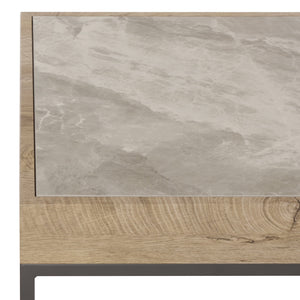 Safavieh Syd Nesting Coffee Table Set With Stone Look Top And Powder Coated Metal Legs For Living Room GREY / GREY CK12420