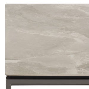 Safavieh Syd Nesting Coffee Table Set With Stone Look Top And Powder Coated Metal Legs For Living Room GREY / GREY CK12420