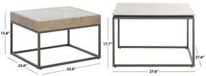 Safavieh Syd Nesting Coffee Table Set With Stone Look Top And Powder Coated Metal Legs For Living Room GREY / GREY CK12420