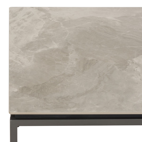 Safavieh Syd Nesting Coffee Table Set With Stone Look Top And Powder Coated Metal Legs For Living Room GREY / BROWN CK12430