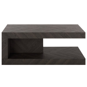 Safavieh Andra Modern Two Tier Coffee Table With Mdf Top And Metal Frame For Living Room BLACK CK12510