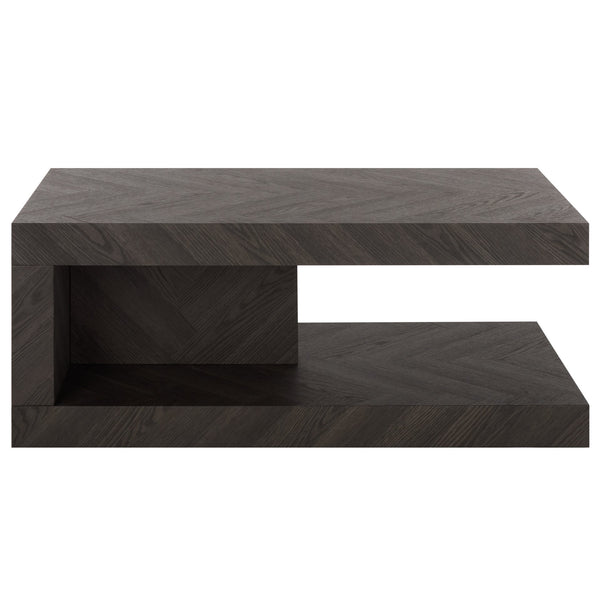Safavieh Andra Modern Two Tier Coffee Table With Mdf Top And Metal Frame For Living Room BLACK CK12510