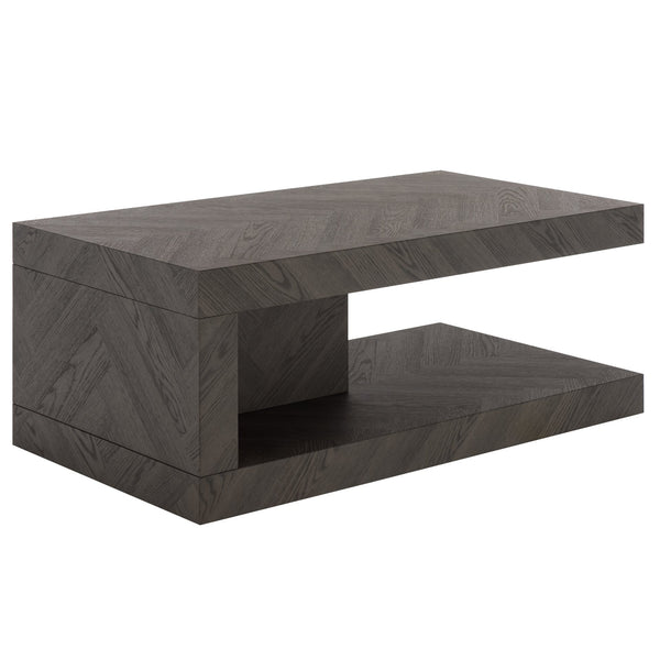 Safavieh Andra Modern Two Tier Coffee Table With Mdf Top And Metal Frame For Living Room BLACK CK12510