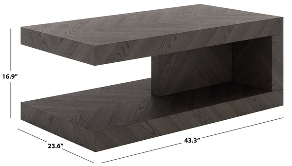 Safavieh Andra Modern Two Tier Coffee Table With Mdf Top And Metal Frame For Living Room BLACK CK12510