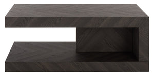 Safavieh Andra Modern Two Tier Coffee Table With Mdf Top And Metal Frame For Living Room BLACK CK12510