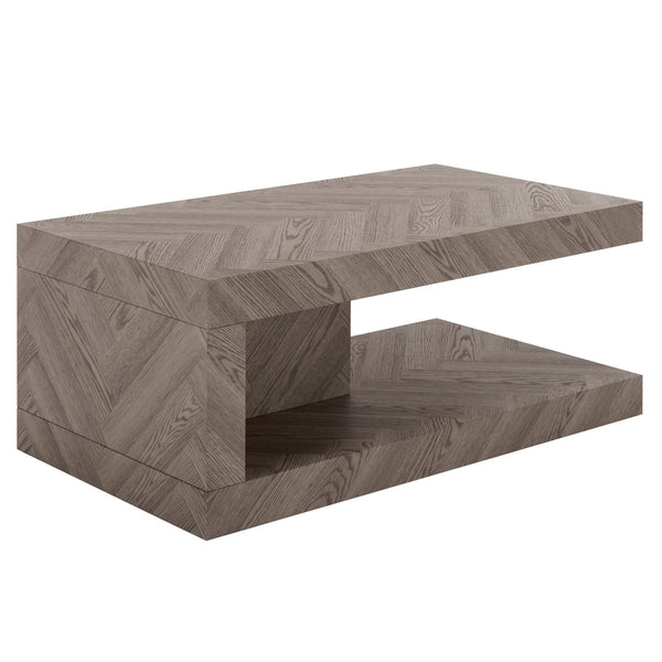 Safavieh Andra Modern Two Tier Coffee Table With Mdf Top And Metal Frame For Living Room GREY CK12520