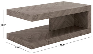 Safavieh Andra Modern Two Tier Coffee Table With Mdf Top And Metal Frame For Living Room GREY CK12520
