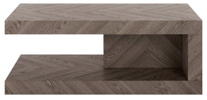 Safavieh Andra Modern Two Tier Coffee Table With Mdf Top And Metal Frame For Living Room GREY CK12520