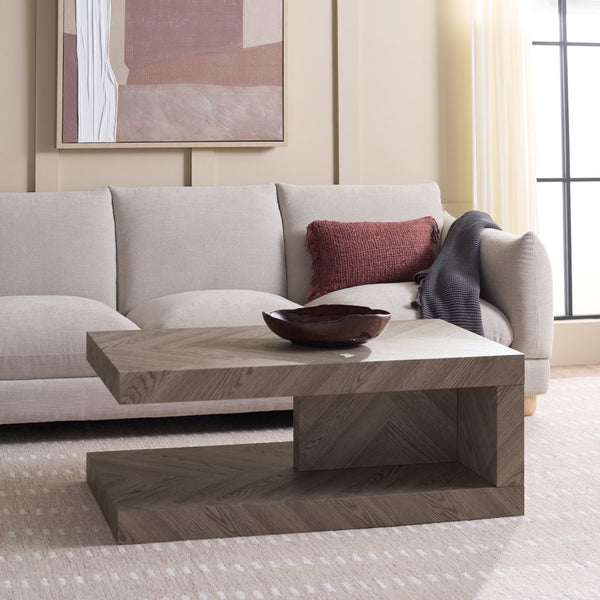 Safavieh Andra Modern Two Tier Coffee Table With Mdf Top And Metal Frame For Living Room GREY CK12520