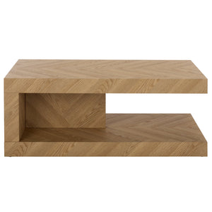 Safavieh Andra Modern Two Tier Coffee Table With Mdf Top And Metal Frame For Living Room LIGHT BROWN CK12530