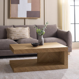 Safavieh Andra Modern Two Tier Coffee Table With Mdf Top And Metal Frame For Living Room LIGHT BROWN CK12530