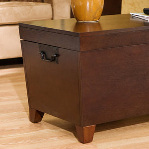 Safavieh Pyramid Lift Top Trunk Coffee Table With Hidden Storage And Safety Hinges For Living Room BROWN CK2224