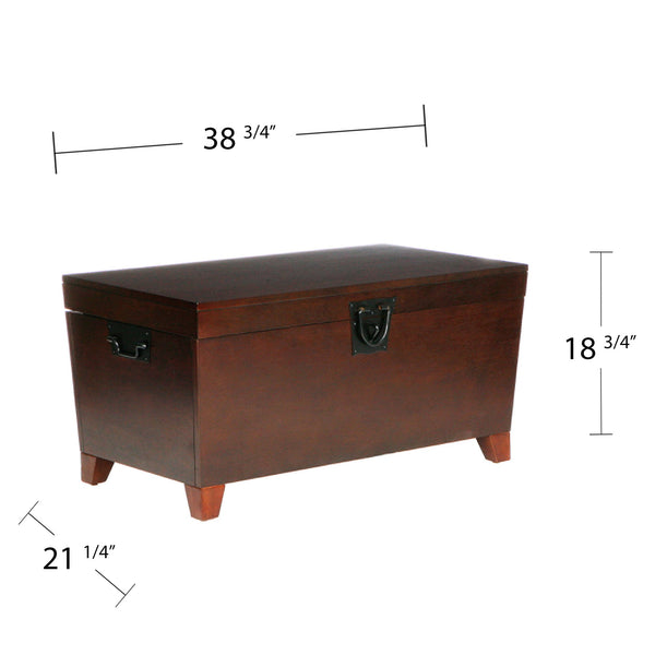 Safavieh Pyramid Lift Top Trunk Coffee Table With Hidden Storage And Safety Hinges For Living Room BROWN CK2224