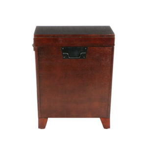 Safavieh Pyramid Trunk End Table With Lift Top Mdf Storage And Beveled Mirror Accent Legs BROWN CK2225