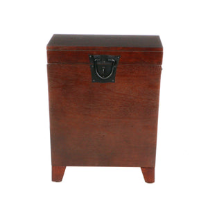 Safavieh Pyramid Trunk End Table With Lift Top Mdf Storage And Beveled Mirror Accent Legs BROWN CK2225