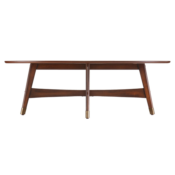 Safavieh Rhoda Oval Rubberwood Coffee Table With Brass Feet For A Stylish Living Room CK2621