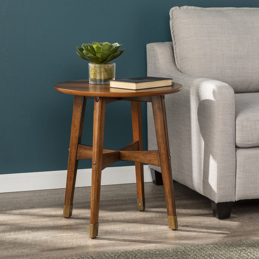 Safavieh Rhoda Round End Table Solid Rubberwood Midcentury Accent For Living Room Or Bedroom CK2622