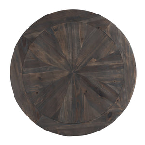 Safavieh Landsmill Reclaimed Fir Round Side Table With Sunburst Top And Iron Frame CK2682