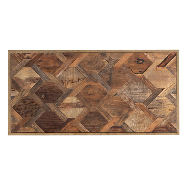 Safavieh Dorville Reclaimed Elm Patchwork Coffee Table With Iron Frame For Living Rooms CK2690