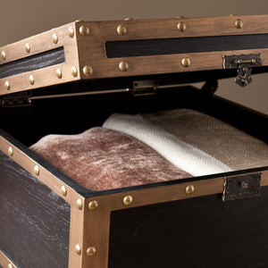 Safavieh Drifton Vintage Trunk End Table With Hidden Storage And Antique Bronze Accent Hardware CK3182