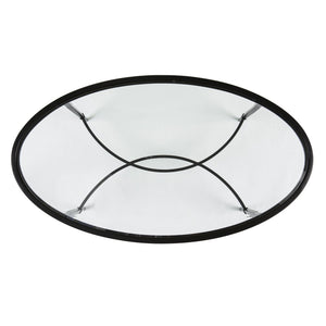 Safavieh Quinton Oval Tempered Glass Coffee Table With Scrollwork Iron Frame For Living Rooms BLACK CK3600