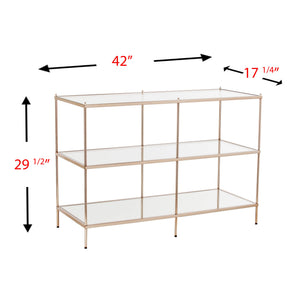 Safavieh Knox Three Tier Tempered Glass Console Table With Iron Frame For Entryway Or Living Room CK5023