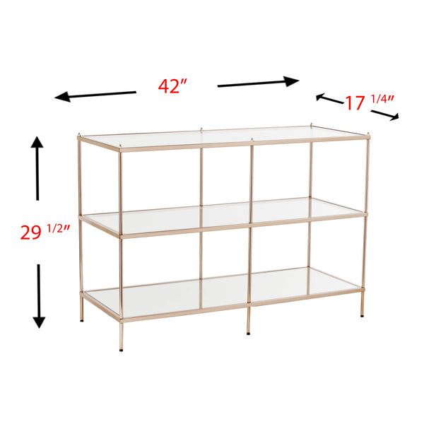 Safavieh Knox Three Tier Tempered Glass Console Table With Iron Frame For Entryway Or Living Room CK5023