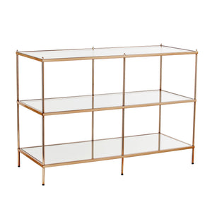 Safavieh Knox Three Tier Tempered Glass Console Table With Iron Frame For Entryway Or Living Room CK5023