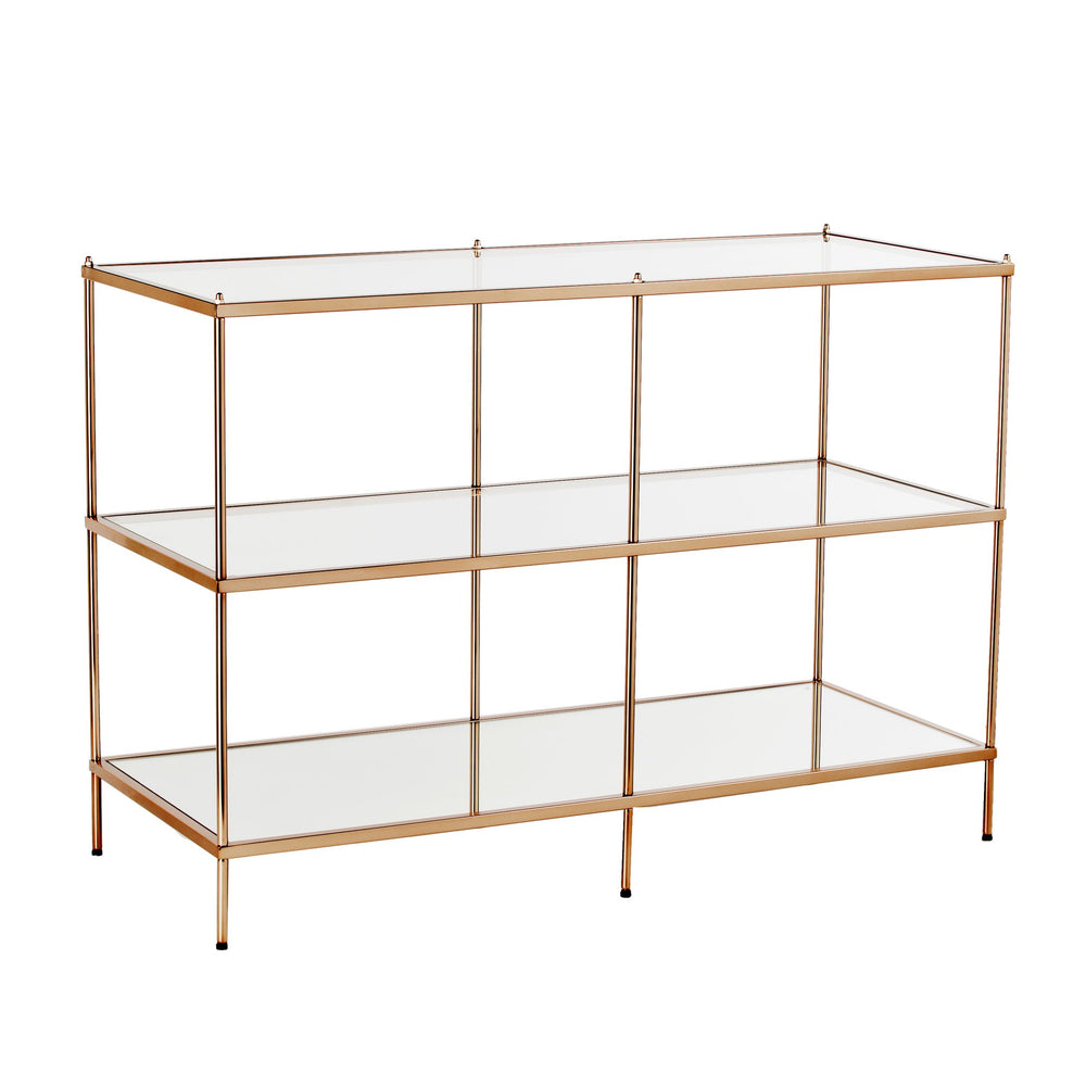 Safavieh Knox Three Tier Tempered Glass Console Table With Iron Frame For Entryway Or Living Room CK5023