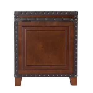 Safavieh Amherst Vintage Trunk End Table With Lift Top Hidden Storage And Nailhead Faux Leather Trim BROWN CK5482