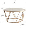 Safavieh Luna Round Art Deco Coffee Table With Faux Stone Top And Sculptural Iron Base CK5970