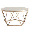 Safavieh Luna Round Art Deco Coffee Table With Faux Stone Top And Sculptural Iron Base CK5970