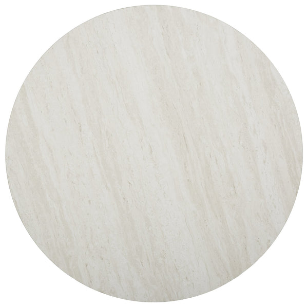 Safavieh Luna Round Faux Stone Top Coffee Table With Geometric Iron Base For Modern Glam Living Rooms CK5980