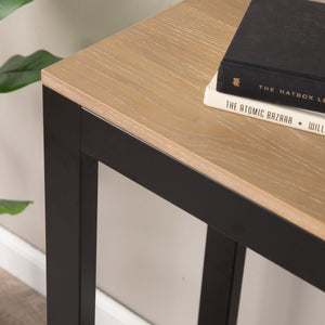 Safavieh Holly Martin Lydock Midcentury Console Table Ash Veneer Top Iron Frame Narrow Entryway Accent CK7623
