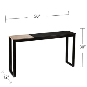 Safavieh Holly Martin Lydock Midcentury Console Table Ash Veneer Top Iron Frame Narrow Entryway Accent CK7623