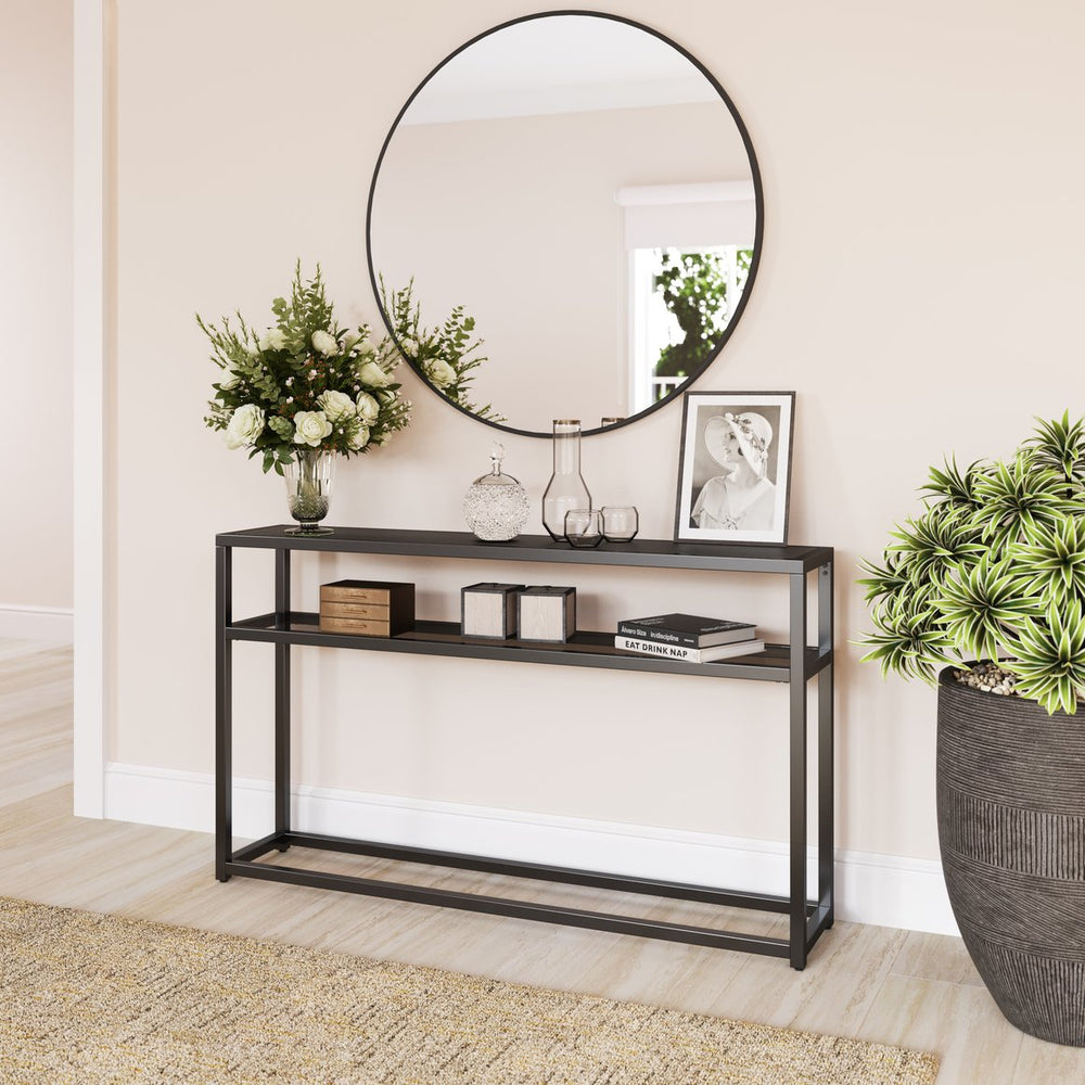 Safavieh Holly & Martin Baldrick Slim Iron And Glass Console Table For Entryway Or Living Room CK7683