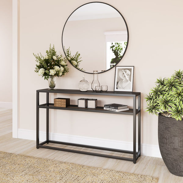 Safavieh Holly & Martin Baldrick Slim Iron And Glass Console Table For Entryway Or Living Room CK7683