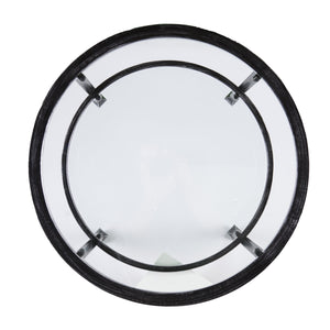 Safavieh Jaymes Round Two Tier Tempered Glass End Table With Industrial Iron Frame BLACK CK8742