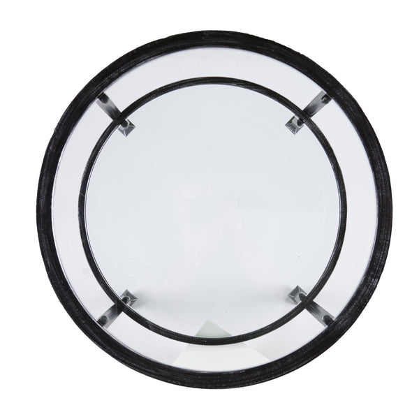 Safavieh Jaymes Round Two Tier Tempered Glass End Table With Industrial Iron Frame BLACK CK8742