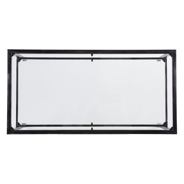 Safavieh Jaymes Tempered Glass Iron Frame Coffee Table With Open Shelf For Modern Living Rooms CK8779